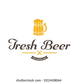 Retro vintage logo, badge, emblem or logotype elements for beer, shop, home brew, tavern, bar, cafe and restaurant