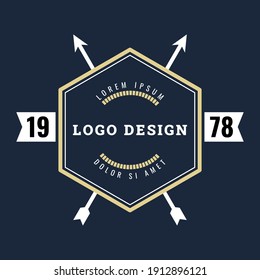Retro Vintage Logo, logo design template, Retro vintage emblem, Vector illustration