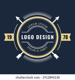 Retro Vintage Logo, logo design template, Retro vintage emblem, Vector illustration