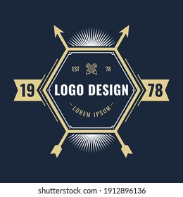 Retro Vintage Logo, logo design template, Retro vintage emblem, Vector illustration