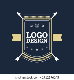 Logotipo retro vintage, plantilla de diseño de logotipo, emblema retro vintage, ilustración vectorial
