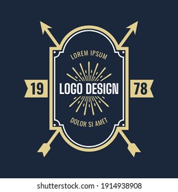 Retro vintage logo emblem, brand vintage, vector logo