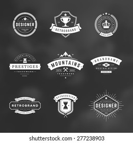 Retro Vintage Logotypes or insignias set. Vector design elements, business signs, logos, identity, labels, badges, apparel, shirts, ribbons, stickers and other branding objects.