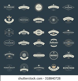 Vintage Logos Design Templates Set Vector Stock Vector (Royalty Free ...