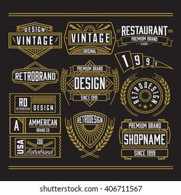 Retro Vintage Logotypes set. Signs, logos, labels, badges and objects.