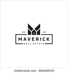 Retro Vintage Maverick Real Estate Logo Design