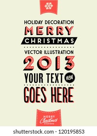 Retro Vintage Merry Christmas Background with Typography