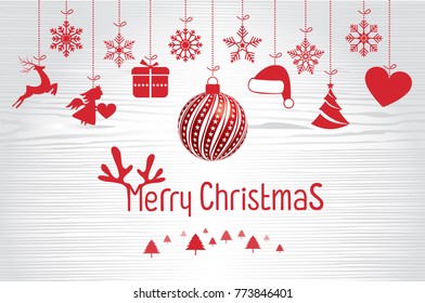 Retro Vintage Merry Christmas Greeting Card with Typography