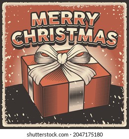 Retro Vintage Merry Christmas Poster
