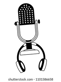 retro vintage microphone headphones equipment