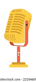 Retro vintage microphone icon. Vector illustration