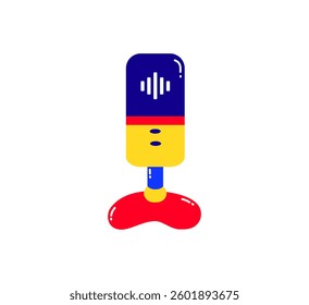 Retro Vintage Microphone Illustration Vector
