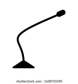 Retro vintage microphone vector on white background. Mic silhouette. Music, voice, record icon. Recording studio symbol
