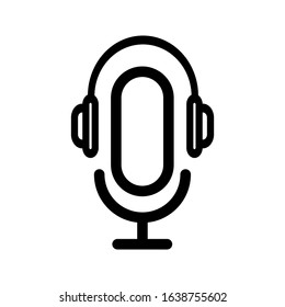 Retro vintage microphone vector on white background. Mic silhouette. Music, voice, record icon. Recording studio symbol