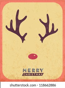 Retro Vintage Minimal Merry Christmas Background with Grunge Effect