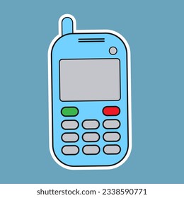 Retro vintage mobile cellphone from 80s vector illustration  