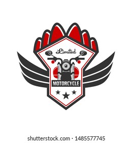 retro or vintage motorcycle emblem logo design
