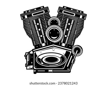 Retro vintage motorcycle engine design