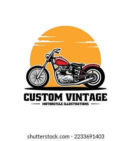 Retro vintage motorcycle logo vector