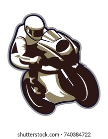 Retro vintage motorcycle racing. Vector illustration