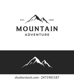 Diseño retro vintage del logotipo del explorador de la montaña.Logo para escaladores, negocios, camping e insignias.