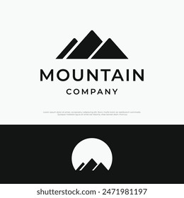 Diseño retro vintage del logotipo del explorador de la montaña.Logo para escaladores, negocios, camping e insignias.