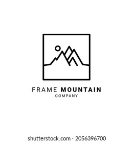 Retro Vintage Mountain Minimalist Logo design