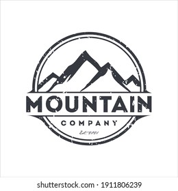 retro vintage, mountain outdoor logo vector.
