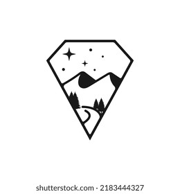 Conception du logo Retro Vintage Mountain Sea Adventure