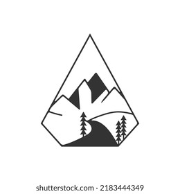 Conception du logo Retro Vintage Mountain Sea Adventure