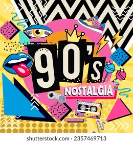 Retro vintage nostalgia 90's pop