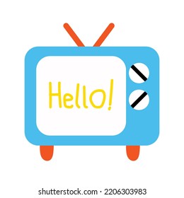 Retro vintage old television vector illustration 