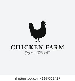 Retro vintage organic chicken farm logo design. Inspired by animal farming.