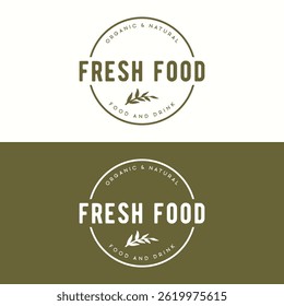 Retro vintage organic food and drink logo elements.Logo for business, restaurant, stamp, badge.
