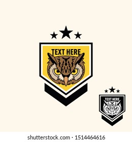 Retro vintage owl patch emblem template