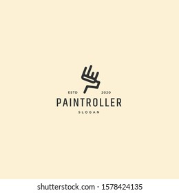 Retro vintage paint roller logo