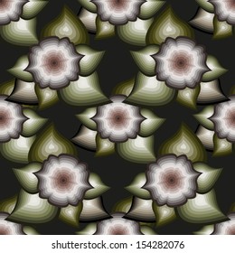 Retro vintage pattern. Autumn vector illustration with flowers