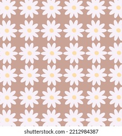 retro vintage pattern of chamomile flowers