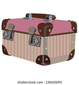 Retro Vintage patterned suitcase vector
