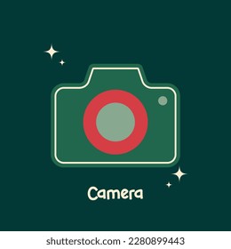 Retro vintage photography camera vector icon illustration