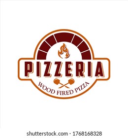 retro vintage pizza logo and typography template