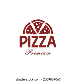 retro vintage pizza logo and typography template