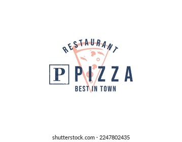 retro vintage pizza logo and typography template