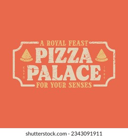 Retro Vintage Pizza Palace Badge Logo