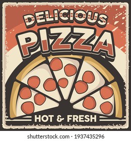 Retro Vintage Pizza Sign Poster