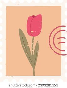 Retro Vintage Postage Stamp Flat Design Vector