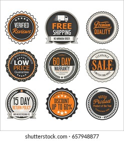 Retro vintage quality badges and labels collection