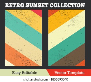 Retro Vintage Rectangular Shape Grunge Effect Vector Template. - Shutterstock ID 1855893340