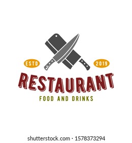 Retro Vintage of Restaurant or Food Court Badge Logo