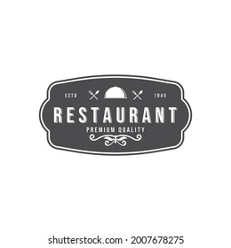 retro vintage restaurant logo, vector illustration design